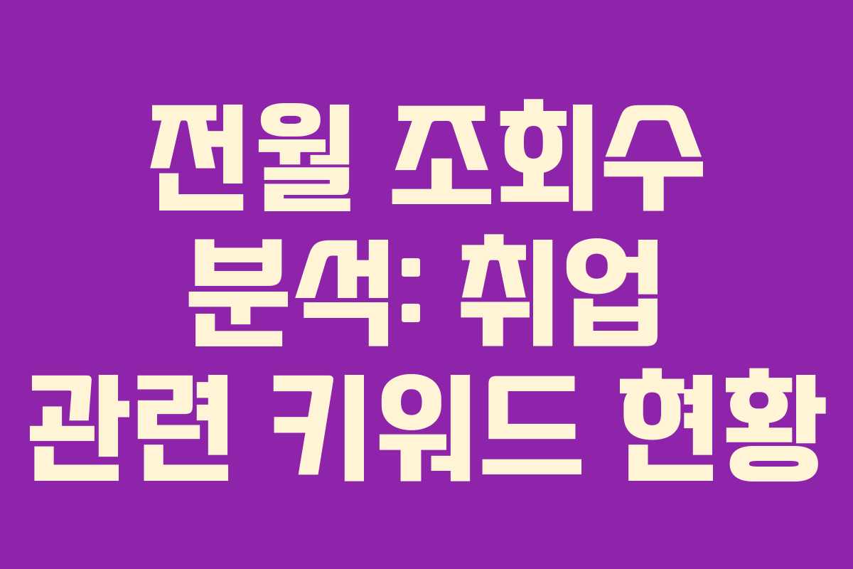 전월 조회수 분석: 취업 관련 키워드 현황