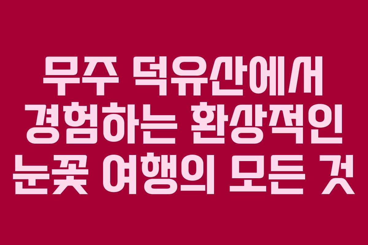 무주 덕유산에서 경험하는 환상적인 눈꽃 여행의 모든 것