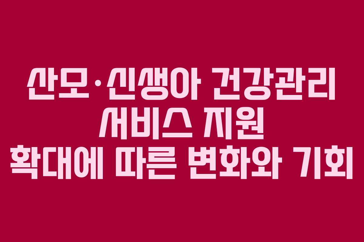 산모·신생아 건강관리 서비스 지원 확대에 따른 변화와 기회