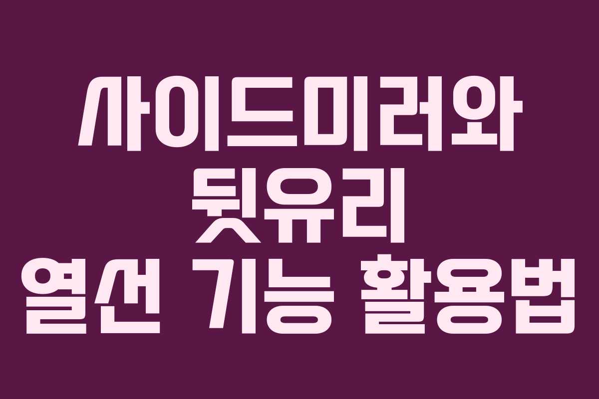 사이드미러와 뒷유리 열선 기능 활용법