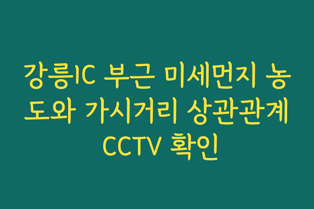 강릉IC 부근 미세먼지 농도와 가시거리 상관관계 CCTV 확인