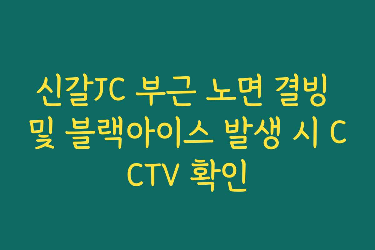 신갈JC 부근 노면 결빙 및 블랙아이스 발생 시 CCTV 확인 신갈JC 부근 노면 결빙 및 블랙아이스 발생 시 CCTV 확인
