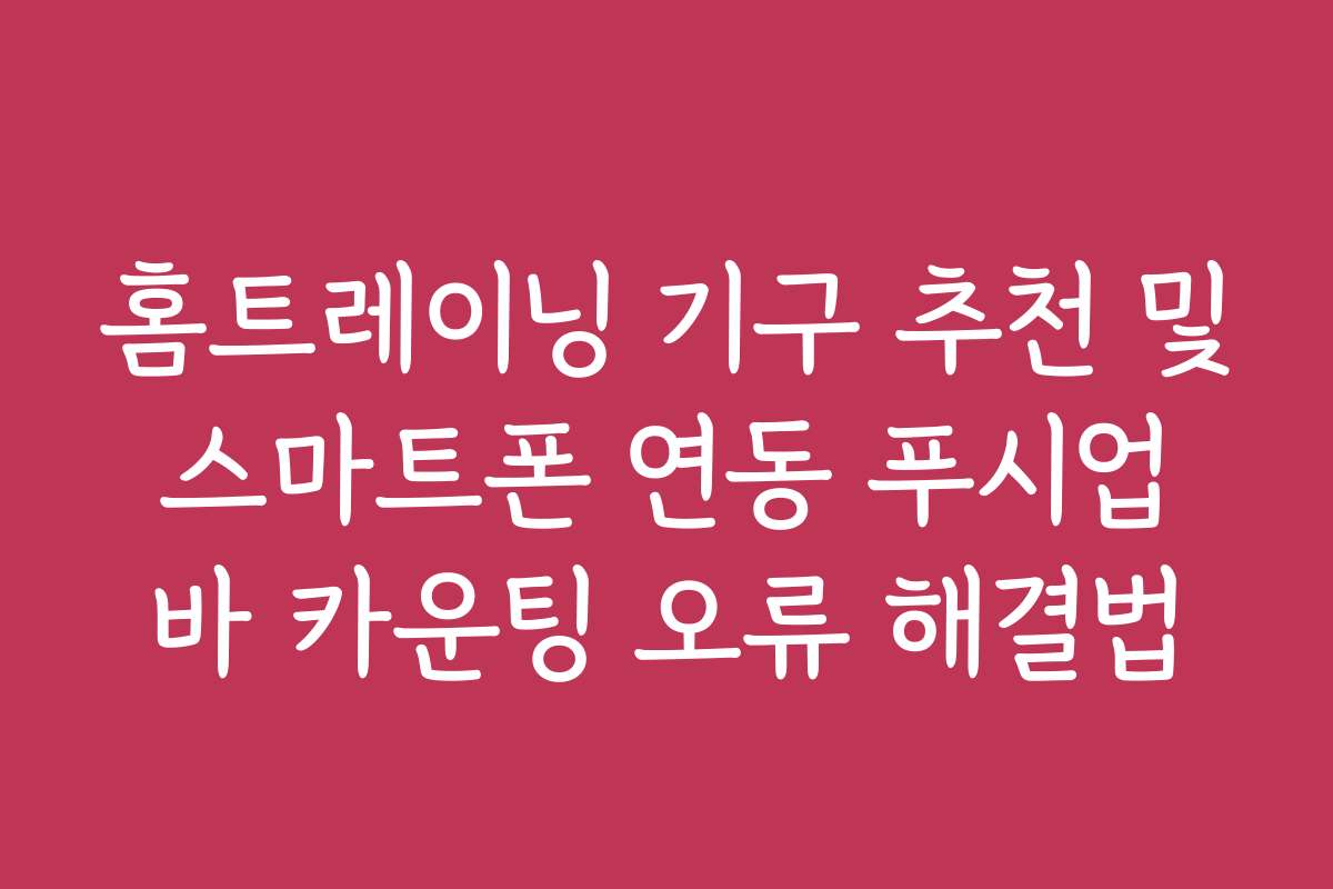 홈트레이닝 기구 추천 및 스마트폰 연동 푸시업 바 카운팅 오류 해결법