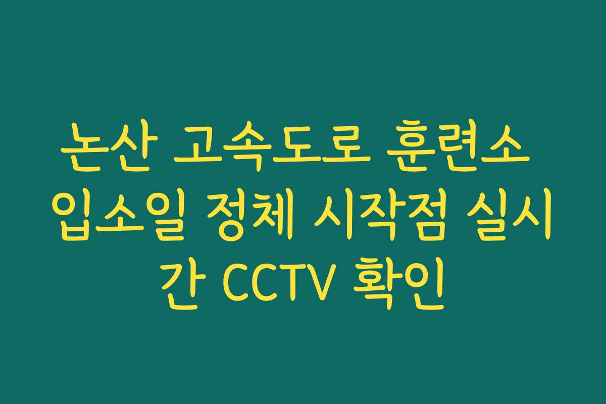 논산 고속도로 훈련소 입소일 정체 시작점 실시간 CCTV 확인