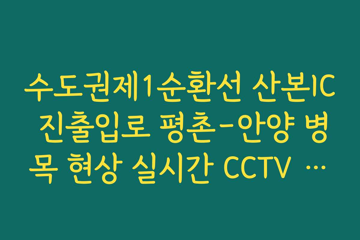 수도권제1순환선 산본IC 진출입로 평촌-안양 병목 현상 실시간 CCTV 확인 수도권제1순환선 산본IC 진출입로 평촌-안양 병목 현상 실시간 CCTV 확인