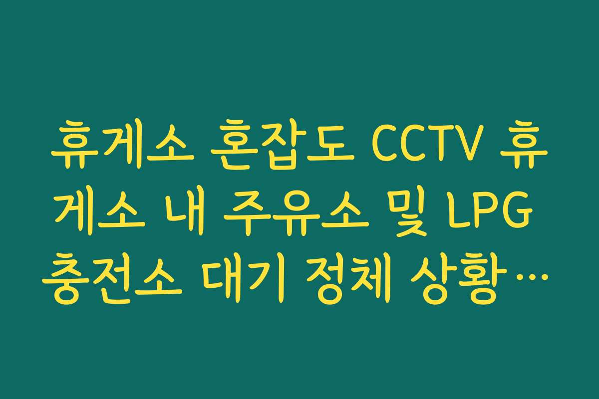 휴게소 혼잡도 CCTV 휴게소 내 주유소 및 LPG 충전소 대기 정체 상황 보기 휴게소 혼잡도 CCTV 휴게소 내 주유소 및 LPG 충전소 대기 정체 상황 보기