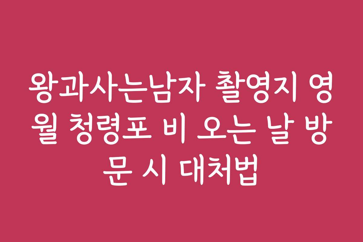 왕과사는남자 촬영지 영월 청령포 비 오는 날 방문 시 대처법