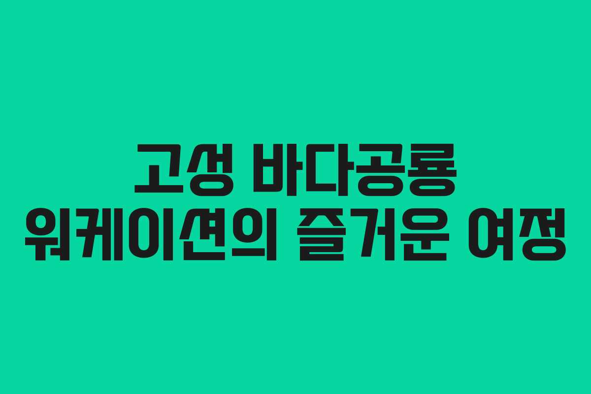 고성 바다공룡 워케이션의 즐거운 여정