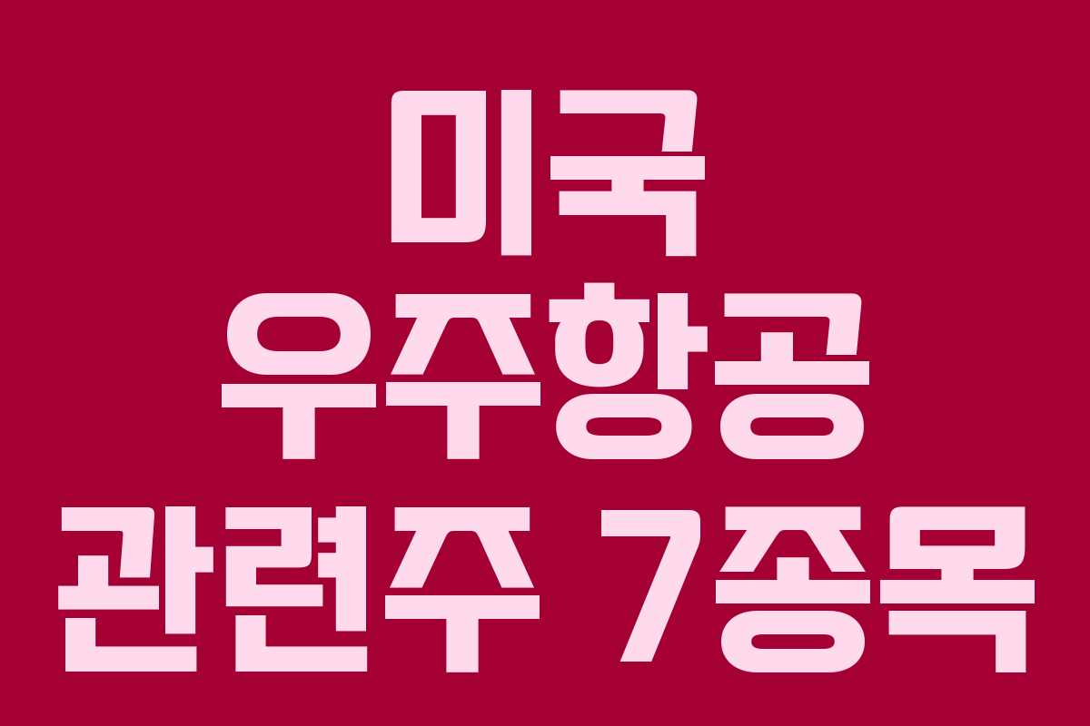 미국 우주항공 관련주 7종목