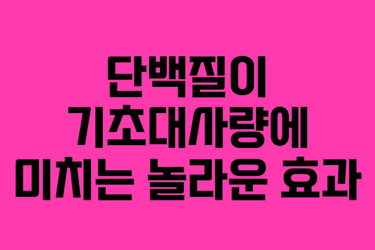 단백질이 기초대사량에 미치는 놀라운 효과 단백질이 기초대사량에 미치는 놀라운 효과