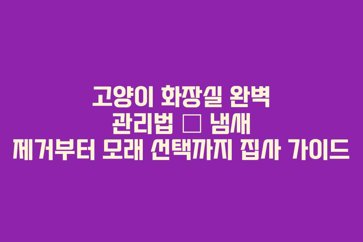 고양이 화장실 완벽 관리법 &ndash; 냄새 제거부터 모래 선택까지 집사 가이드
