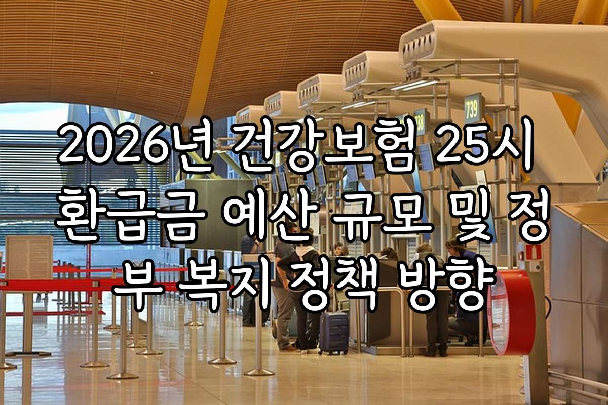 2026년 건강보험 25시 환급금 예산 규모 및 정부 복지 정책 방향