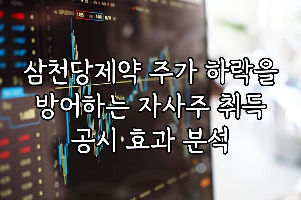 삼천당제약 주가 하락을 방어하는 자사주 취득 공시 효과 분석