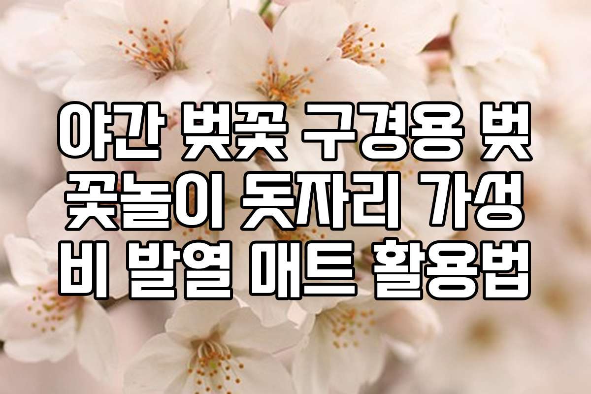 야간 벚꽃 구경용 벚꽃놀이 돗자리 가성비 발열 매트 활용법