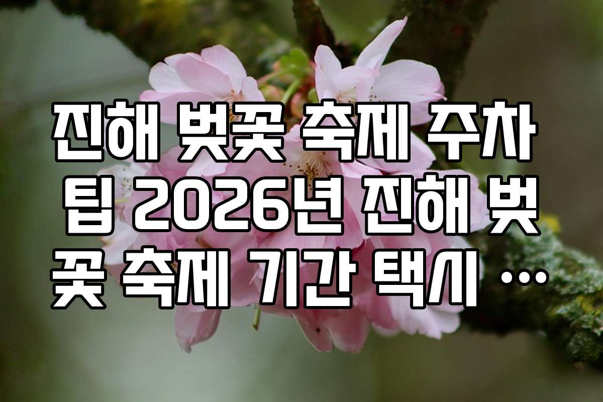 진해 벚꽃 축제 주차 팁 2026년 진해 벚꽃 축제 기간 택시 승강장 위치