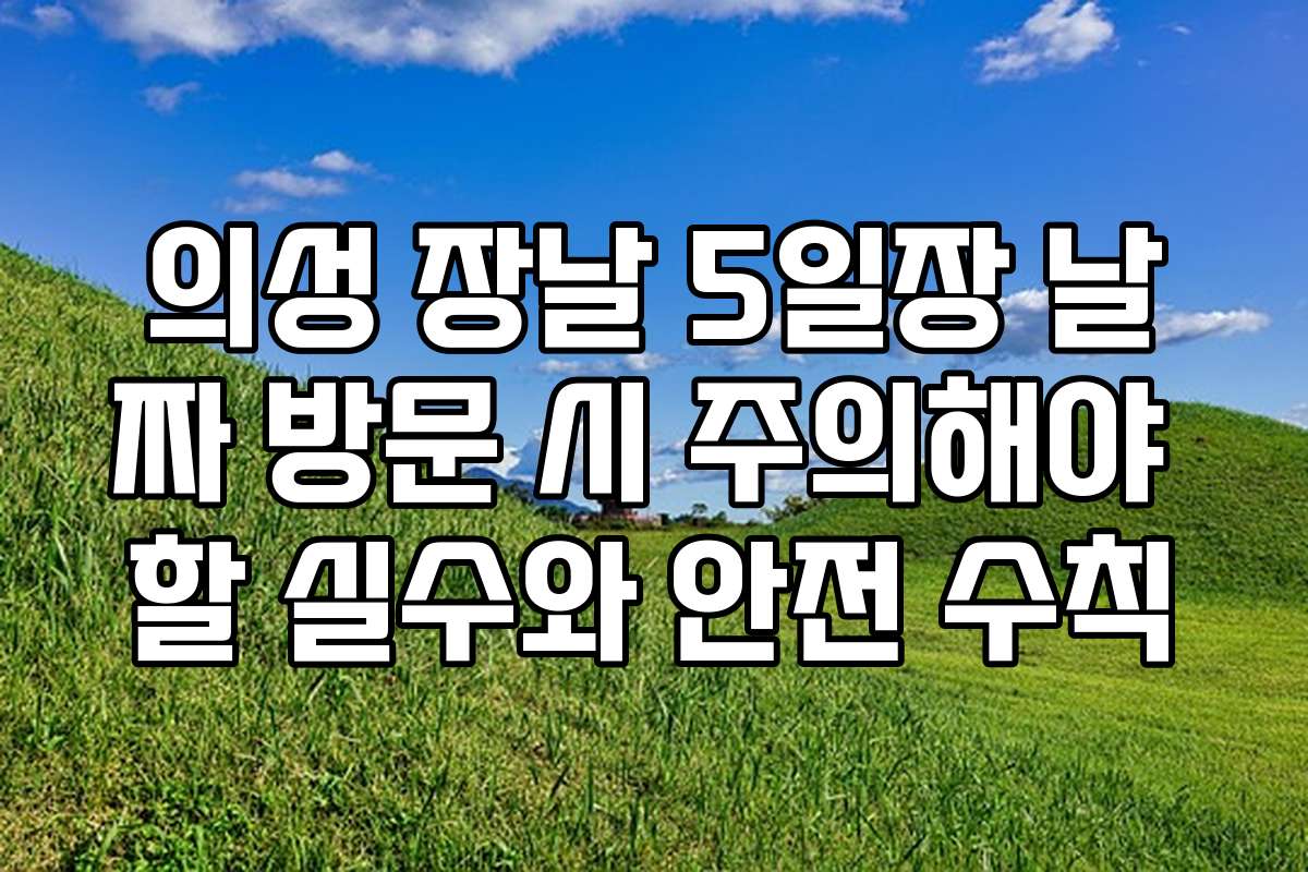 의성 장날 5일장 날짜 방문 시 주의해야 할 실수와 안전 수칙