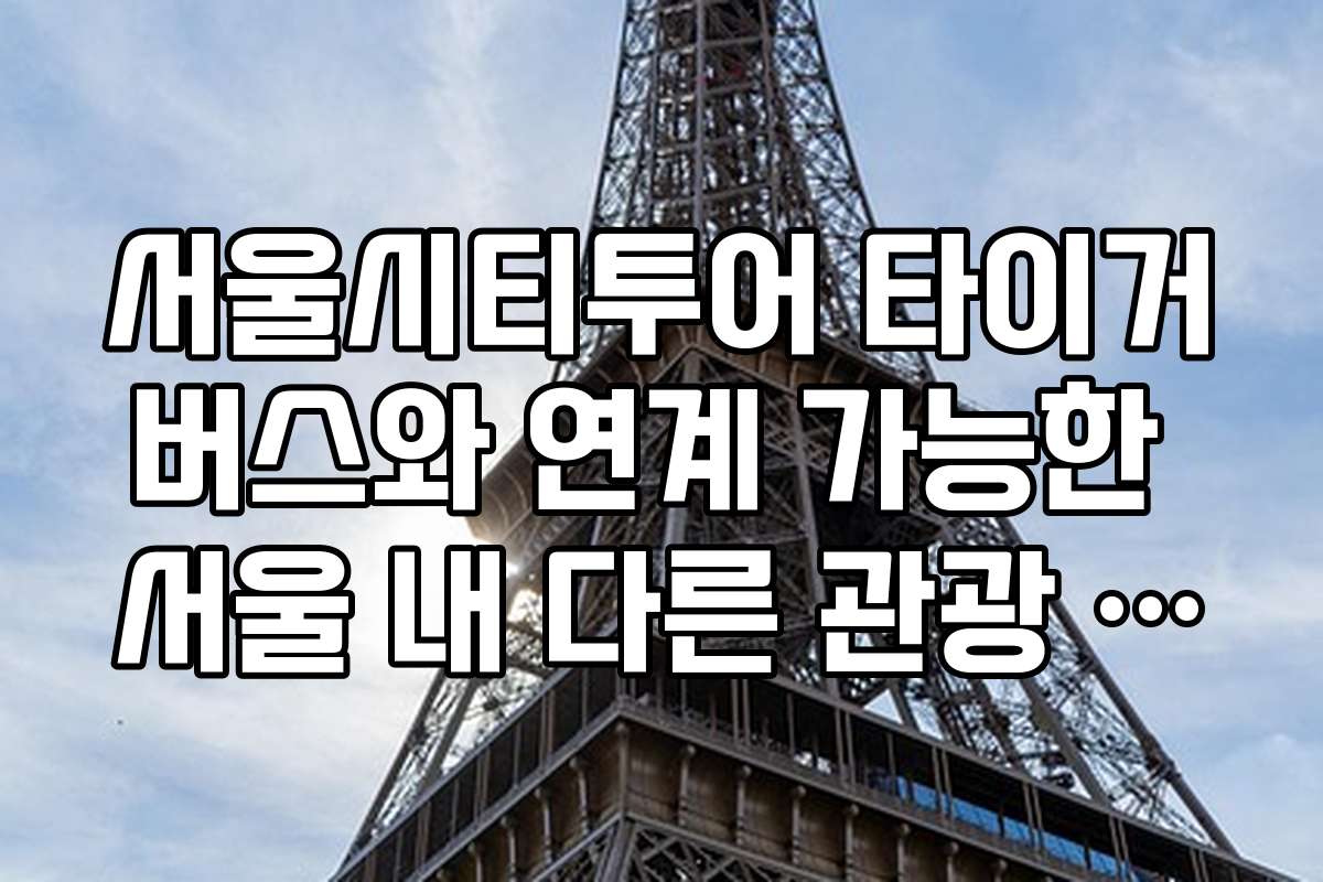 서울시티투어 타이거버스와 연계 가능한 서울 내 다른 관광 상품