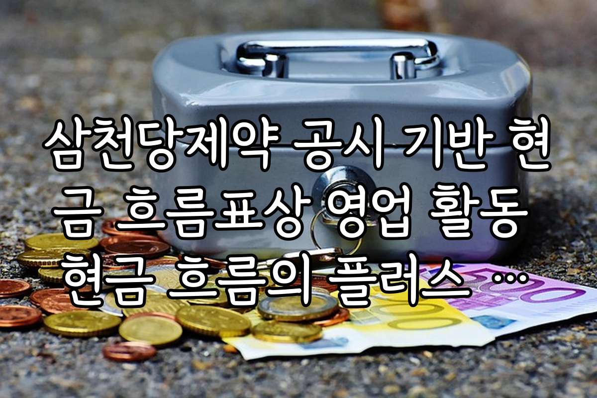 삼천당제약 공시 기반 현금 흐름표상 영업 활동 현금 흐름의 플러스 전환 시점