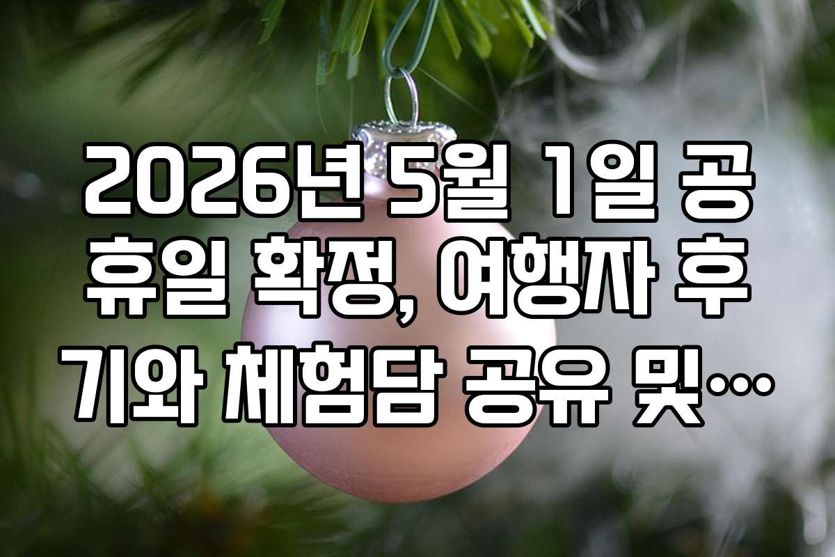 2026년 5월 1일 공휴일 확정, 여행자 후기와 체험담 공유 및 참고