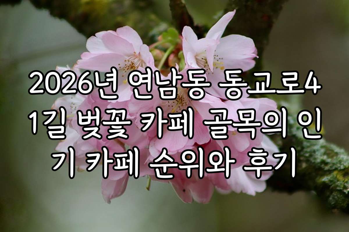 2026년 연남동 동교로41길 벚꽃 카페 골목의 인기 카페 순위와 후기