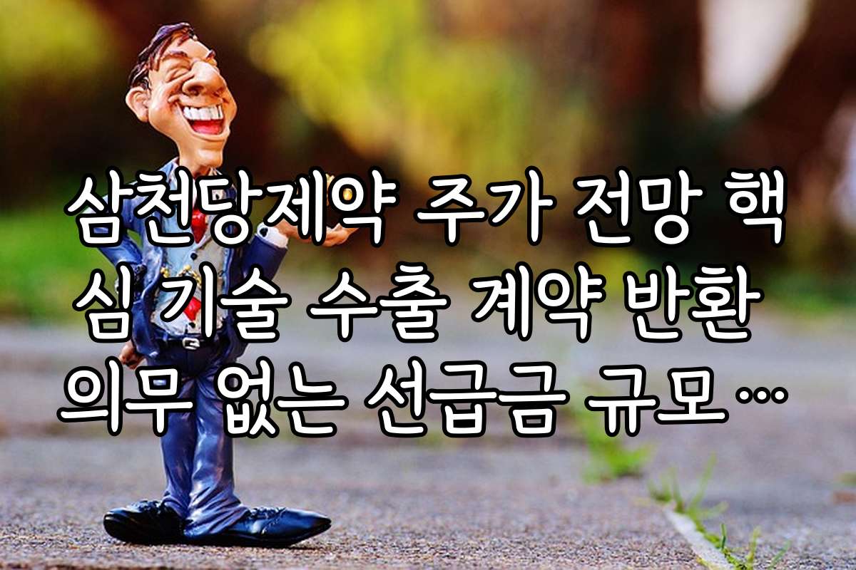 삼천당제약 주가 전망 핵심 기술 수출 계약 반환 의무 없는 선급금 규모 분석