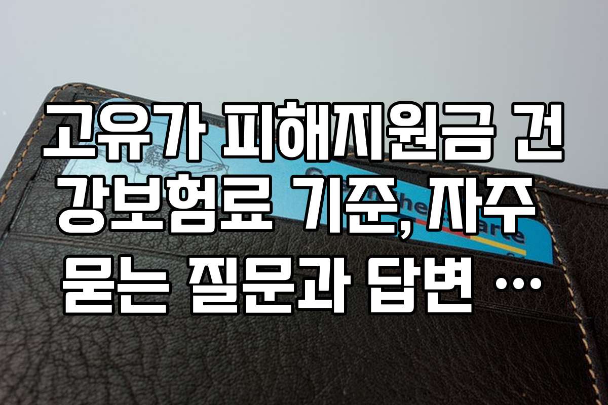 고유가 피해지원금 건강보험료 기준, 자주 묻는 질문과 답변 정리