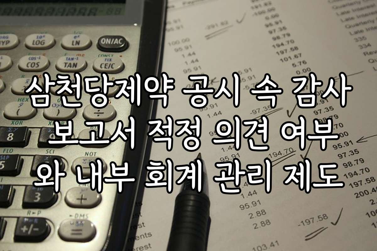 삼천당제약 공시 속 감사 보고서 적정 의견 여부와 내부 회계 관리 제도