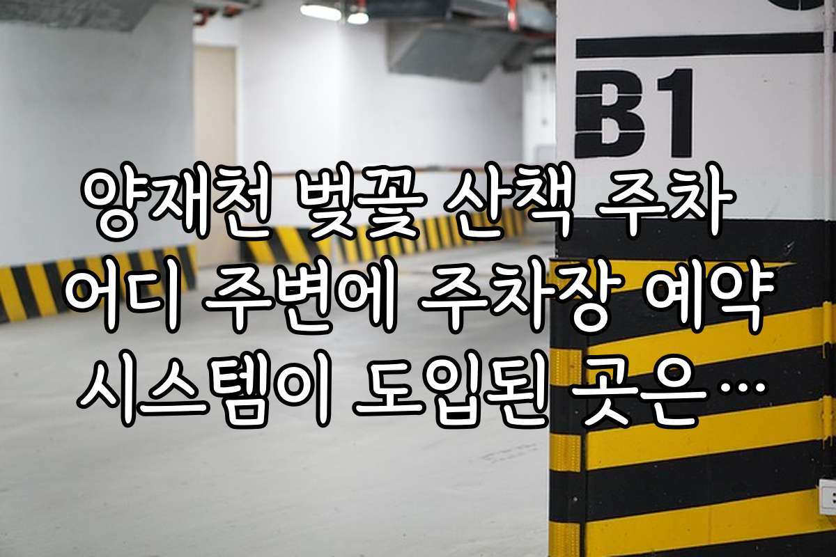 양재천 벚꽃 산책 주차 어디 주변에 주차장 예약 시스템이 도입된 곳은 어디인지