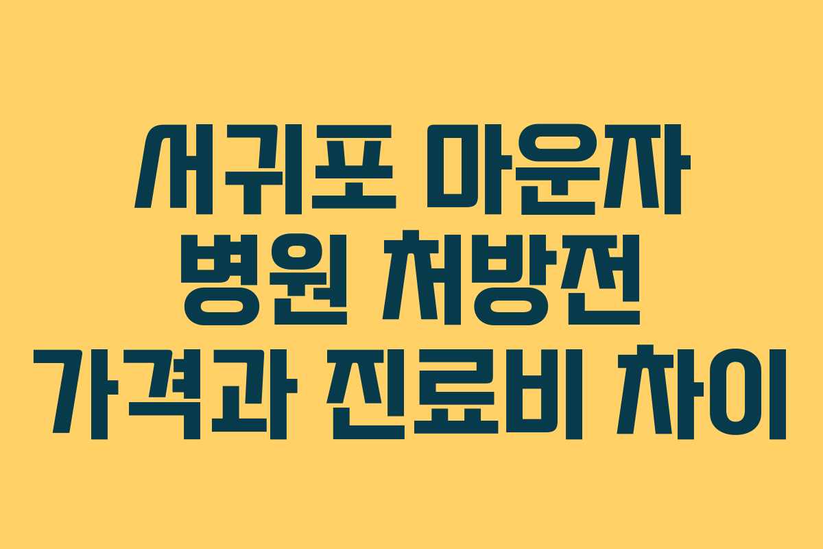 서귀포 마운자 병원 처방전 가격과 진료비 차이