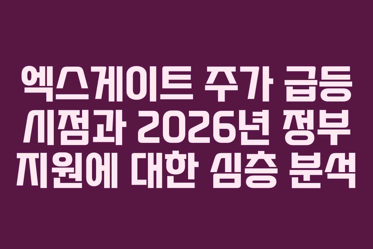 엑스게이트 주가 급등 시점과 2026년 정부 지원에 대한 심층 분석