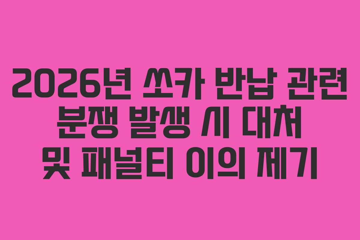 2026년 쏘카 반납 관련 분쟁 발생 시 대처 및 패널티 이의 제기