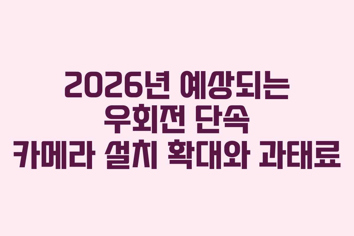 2026년 예상되는 우회전 단속 카메라 설치 확대와 과태료
