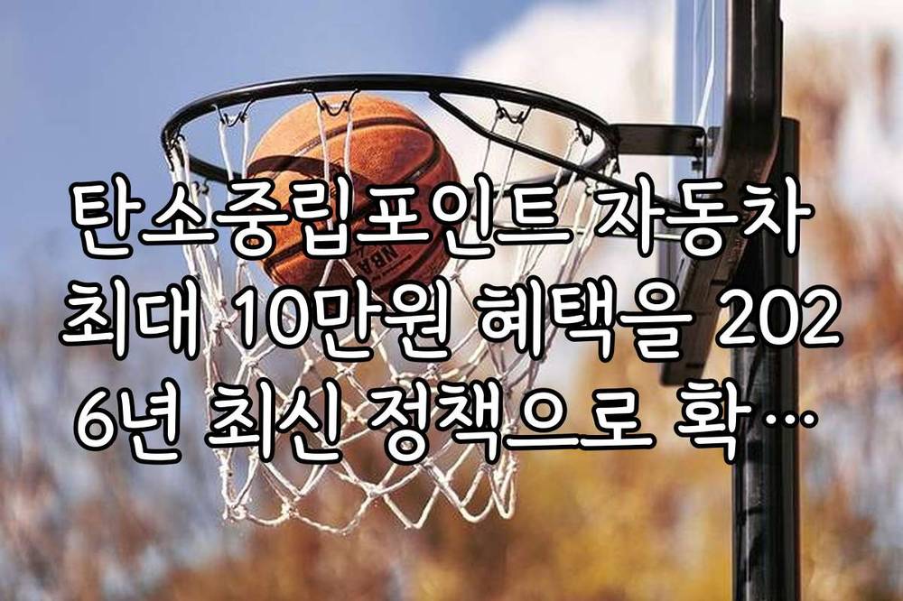 탄소중립포인트 자동차 최대 10만원 혜택을 2026년 최신 정책으로 확인하는 방법