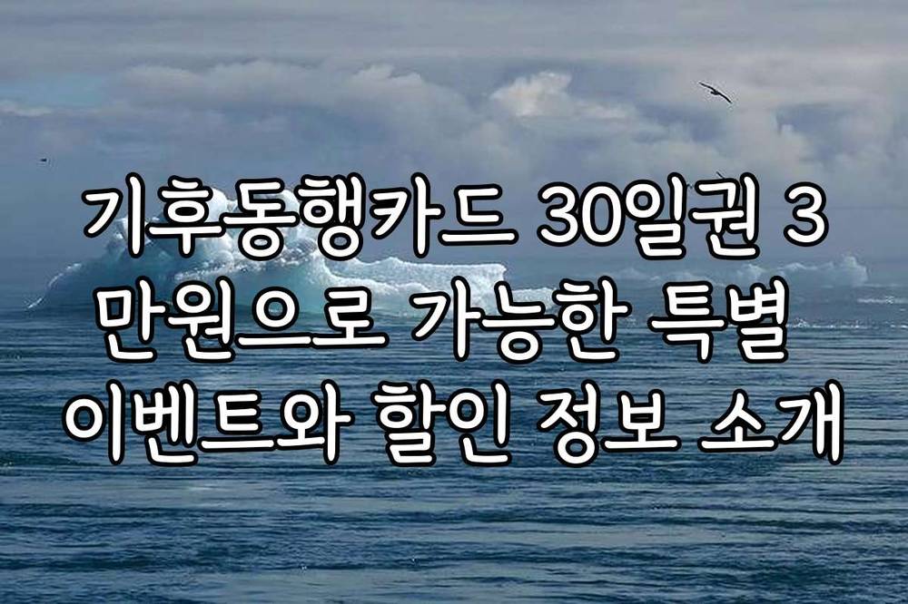기후동행카드 30일권 3만원으로 가능한 특별 이벤트와 할인 정보 소개