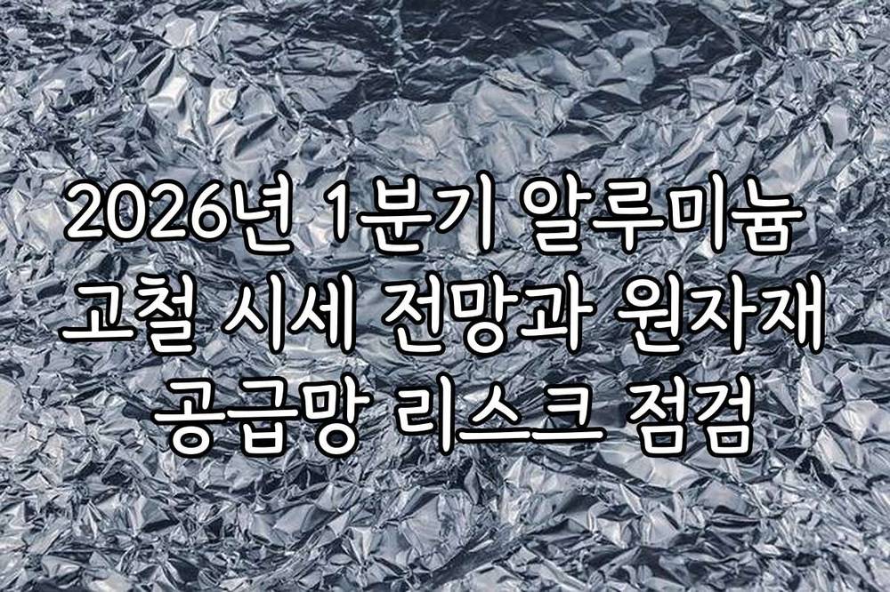 2026년 1분기 알루미늄 고철 시세 전망과 원자재 공급망 리스크 점검
