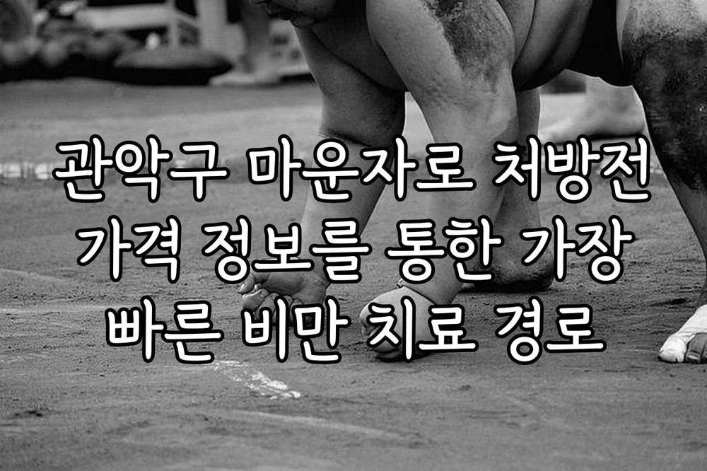 관악구 마운자로 처방전 가격 정보를 통한 가장 빠른 비만 치료 경로