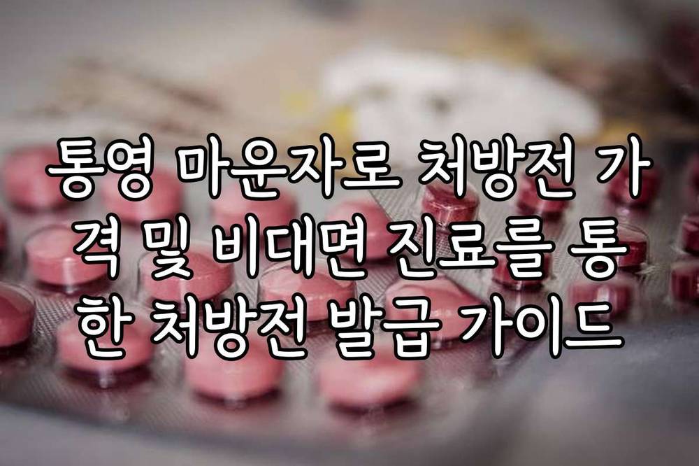 통영 마운자로 처방전 가격 및 비대면 진료를 통한 처방전 발급 가이드