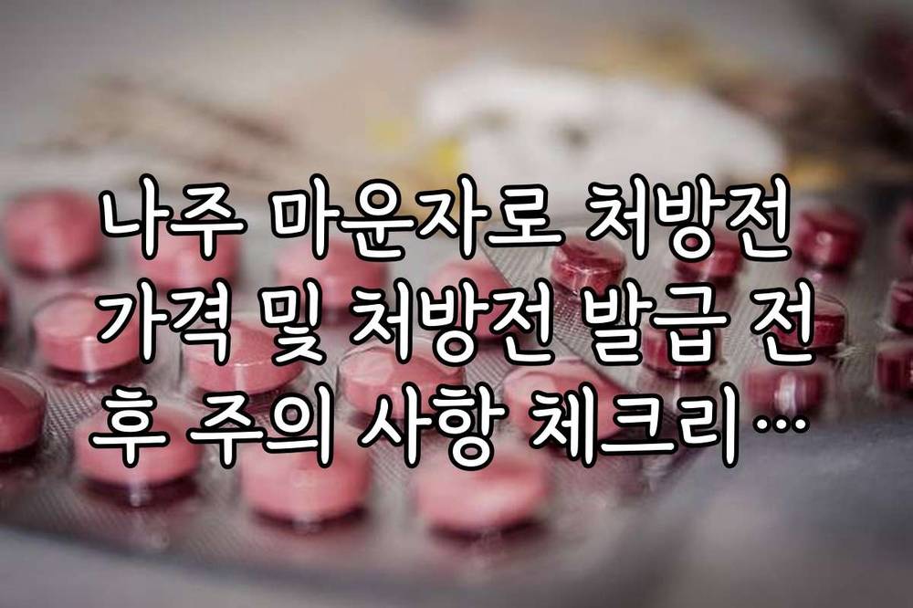 나주 마운자로 처방전 가격 및 처방전 발급 전후 주의 사항 체크리스트