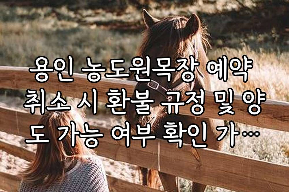 용인 농도원목장 예약 취소 시 환불 규정 및 양도 가능 여부 확인 가이드