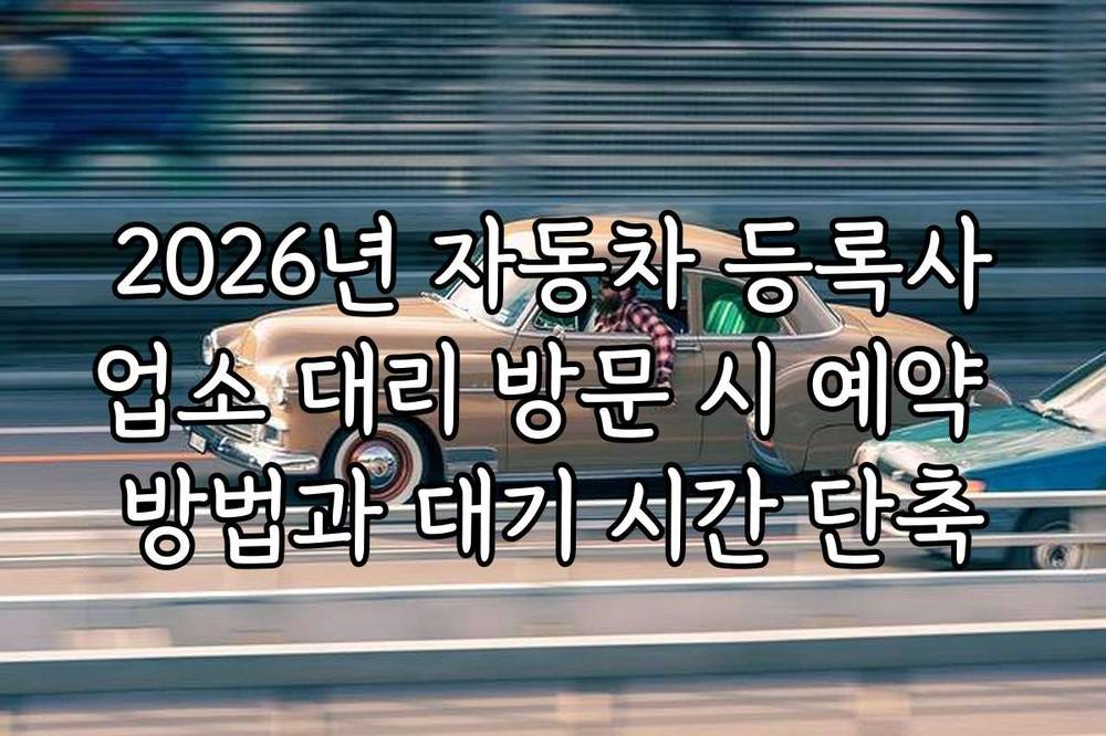 2026년 자동차 등록사업소 대리 방문 시 예약 방법과 대기 시간 단축