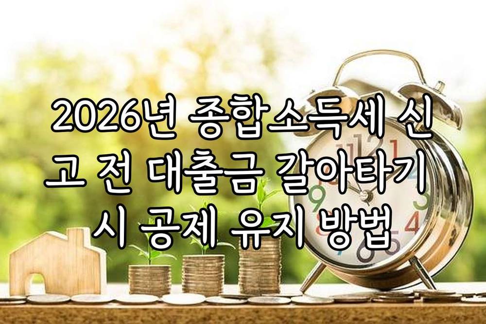 2026년 종합소득세 신고 전 대출금 갈아타기 시 공제 유지 방법