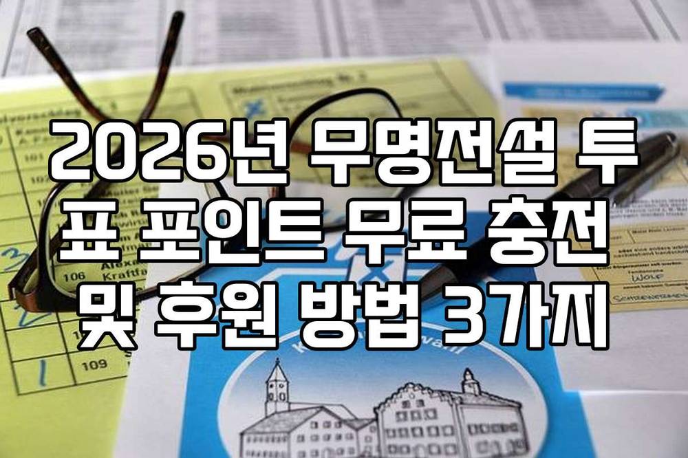 2026년 무명전설 투표 포인트 무료 충전 및 후원 방법 3가지