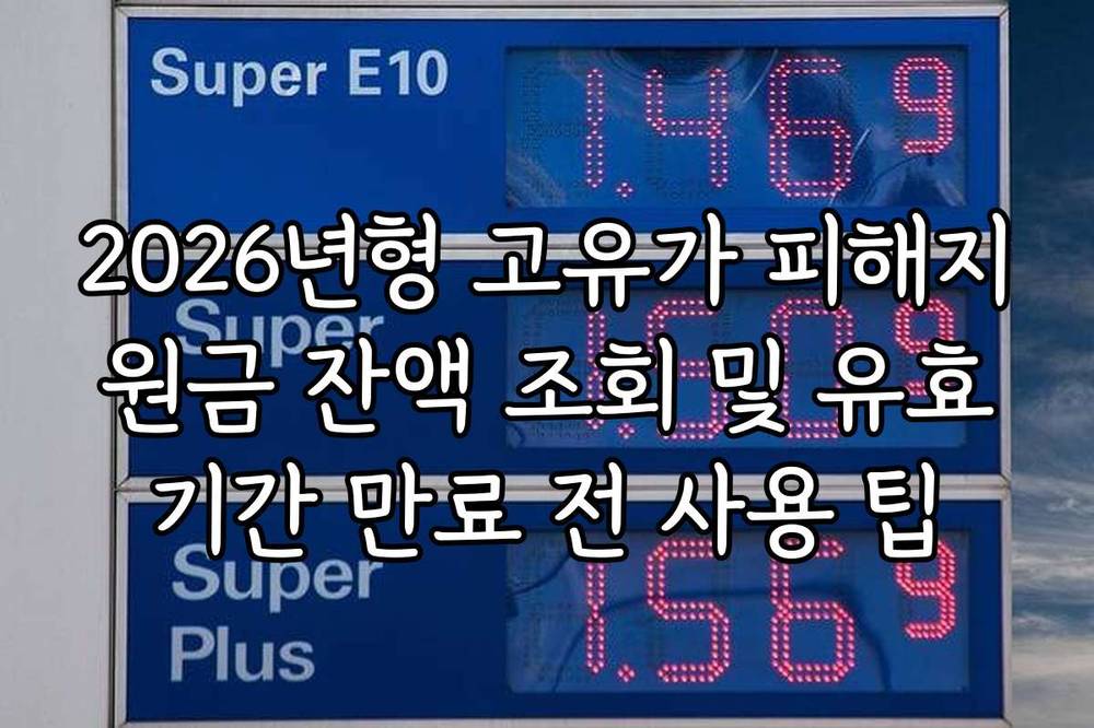 2026년형 고유가 피해지원금 잔액 조회 및 유효기간 만료 전 사용 팁