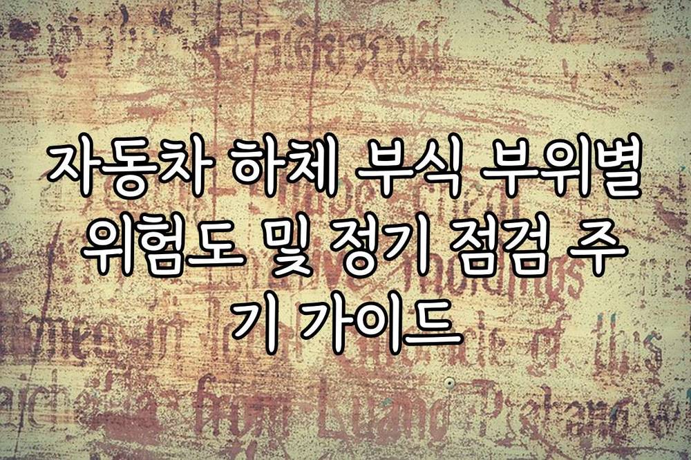 자동차 하체 부식 부위별 위험도 및 정기 점검 주기 가이드