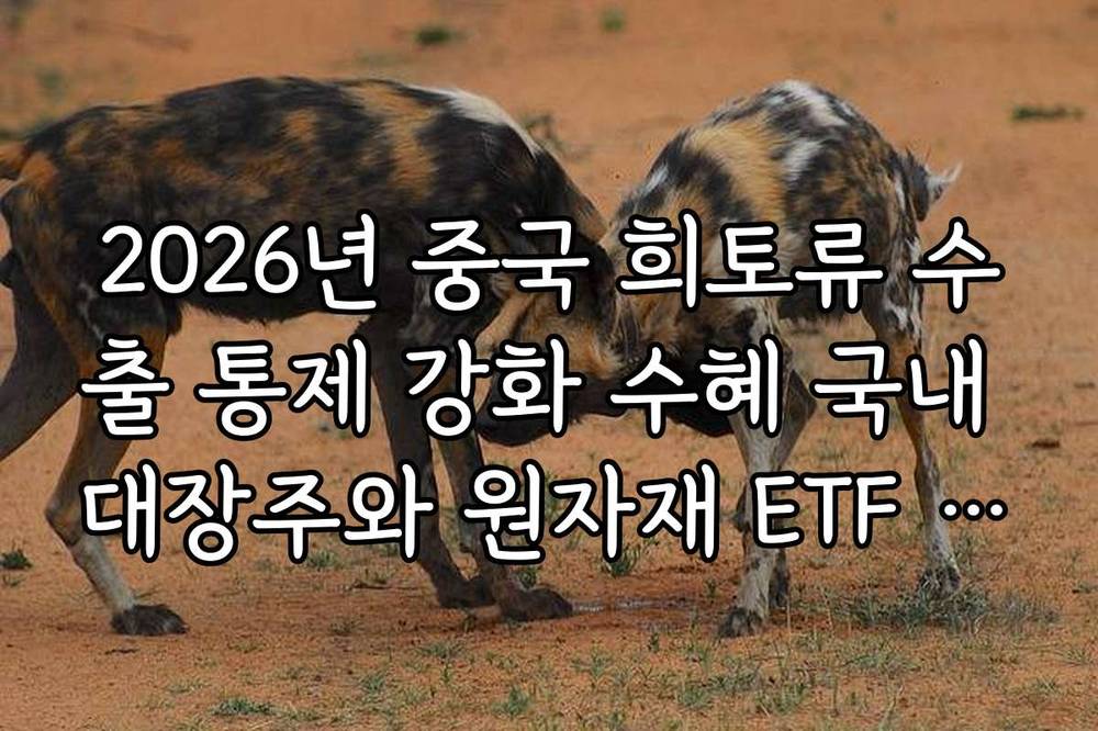 2026년 중국 희토류 수출 통제 강화 수혜 국내 대장주와 원자재 ETF 분석