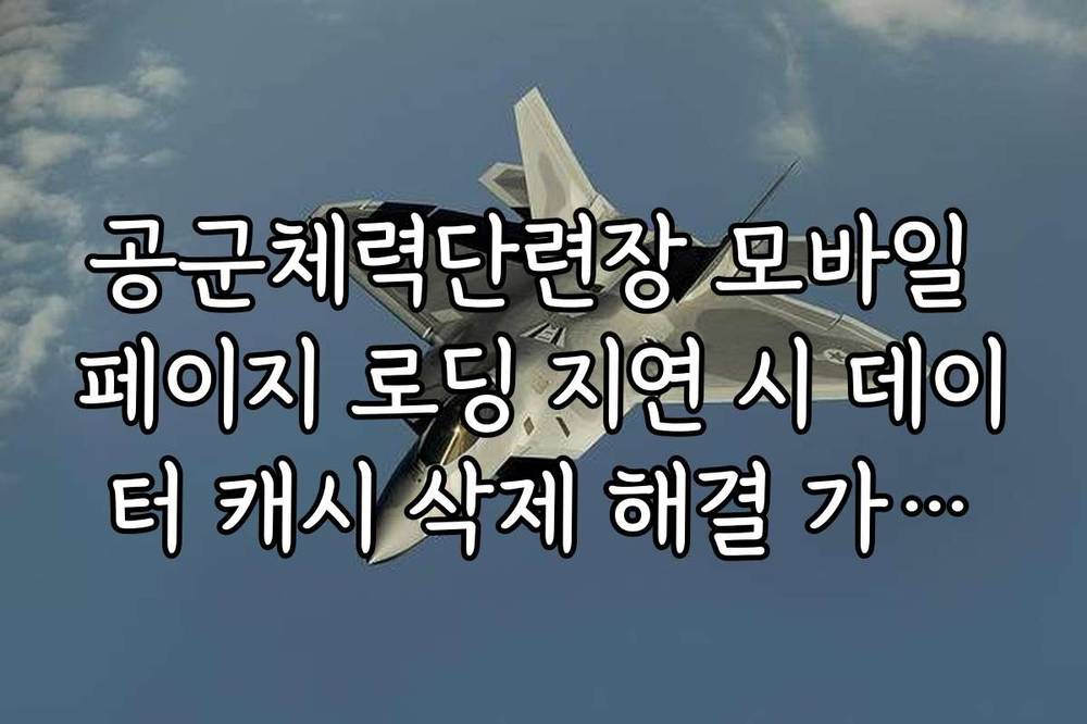 공군체력단련장 모바일 페이지 로딩 지연 시 데이터 캐시 삭제 해결 가이드