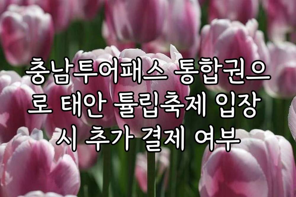 충남투어패스 통합권으로 태안 튤립축제 입장 시 추가 결제 여부