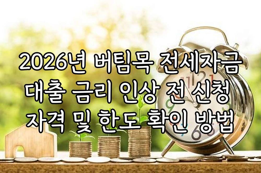 2026년 버팀목 전세자금대출 금리 인상 전 신청 자격 및 한도 확인 방법