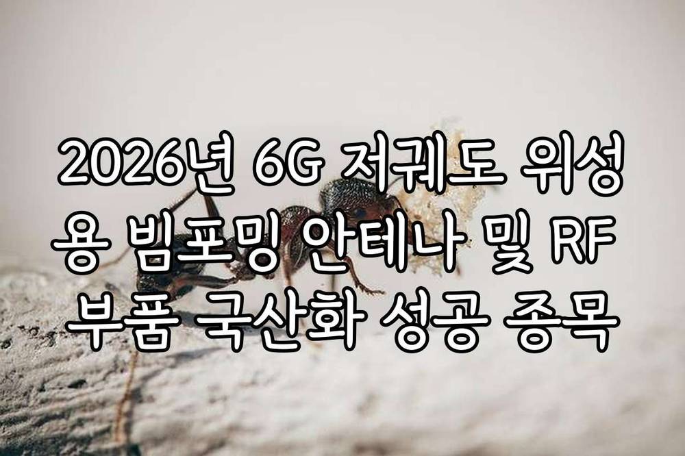 2026년 6G 저궤도 위성용 빔포밍 안테나 및 RF 부품 국산화 성공 종목