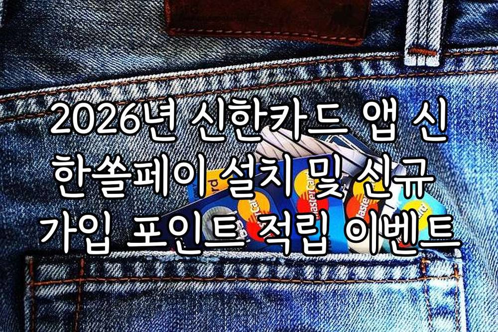 2026년 신한카드 앱 신한쏠페이 설치 및 신규 가입 포인트 적립 이벤트